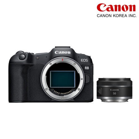 캐논 총판 정품 EOS R8 BODY+RF 50mm F1.8 STM 풀프레임 미러리스 카메라