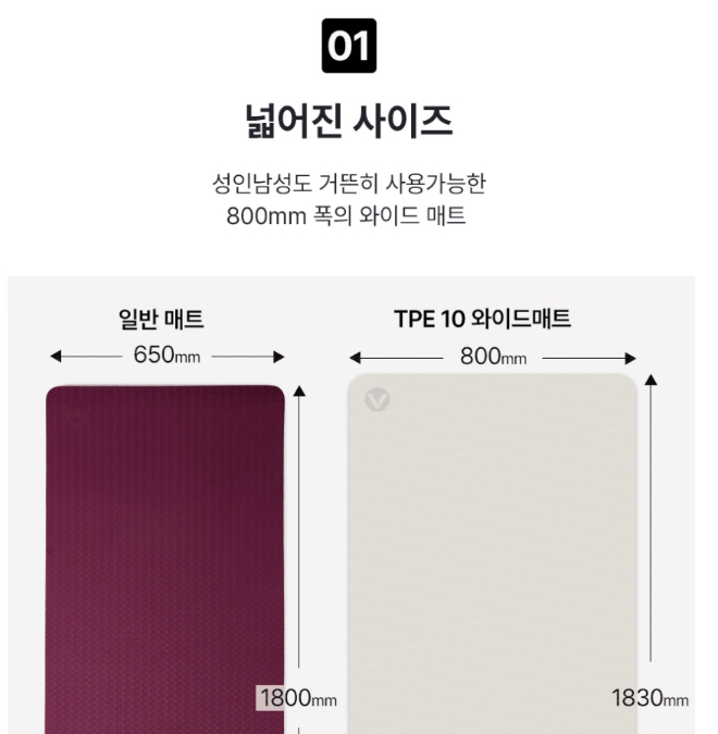 밸런시스 TPE 10mm 와이드 매트 소프트베이지 요가 운동 필라테스 스트레칭 홈트레이닝 이미지 6