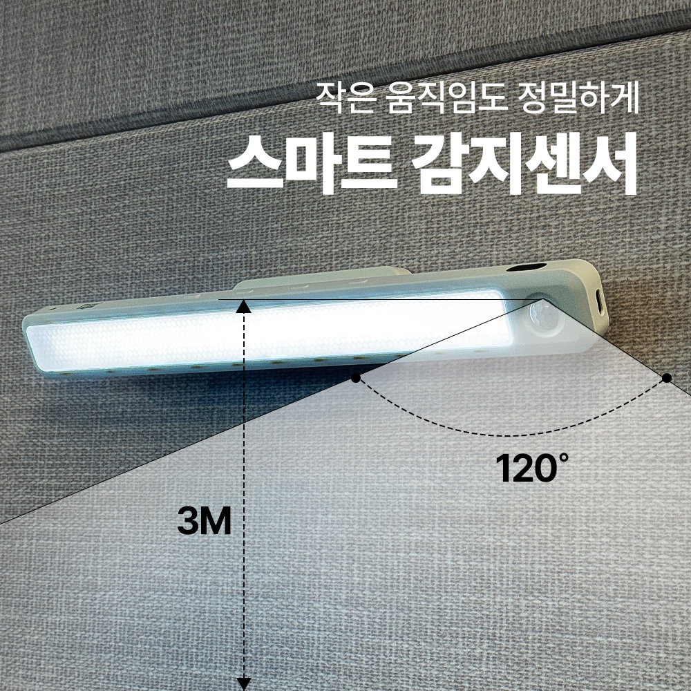 각도조절 센서등 배터리 대용량 무타공 천장형 LED 자석 거울 부착형 현관 파카이라이트 이미지 4