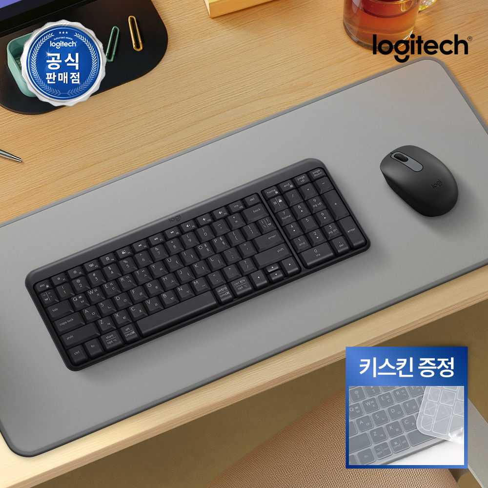 [N배송] 로지텍코리아 공식 MK250 콤보 수신기미포함 무선 키보드마우스 세트 그래파이트, 멤브레인 - 상품 이미지
