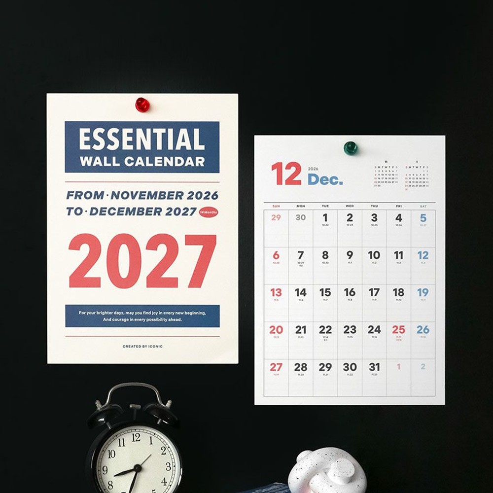 2027년 벽걸이 달력 A4 27년 음력 월 캘린더 2027 인테리어 포스터 이미지 8