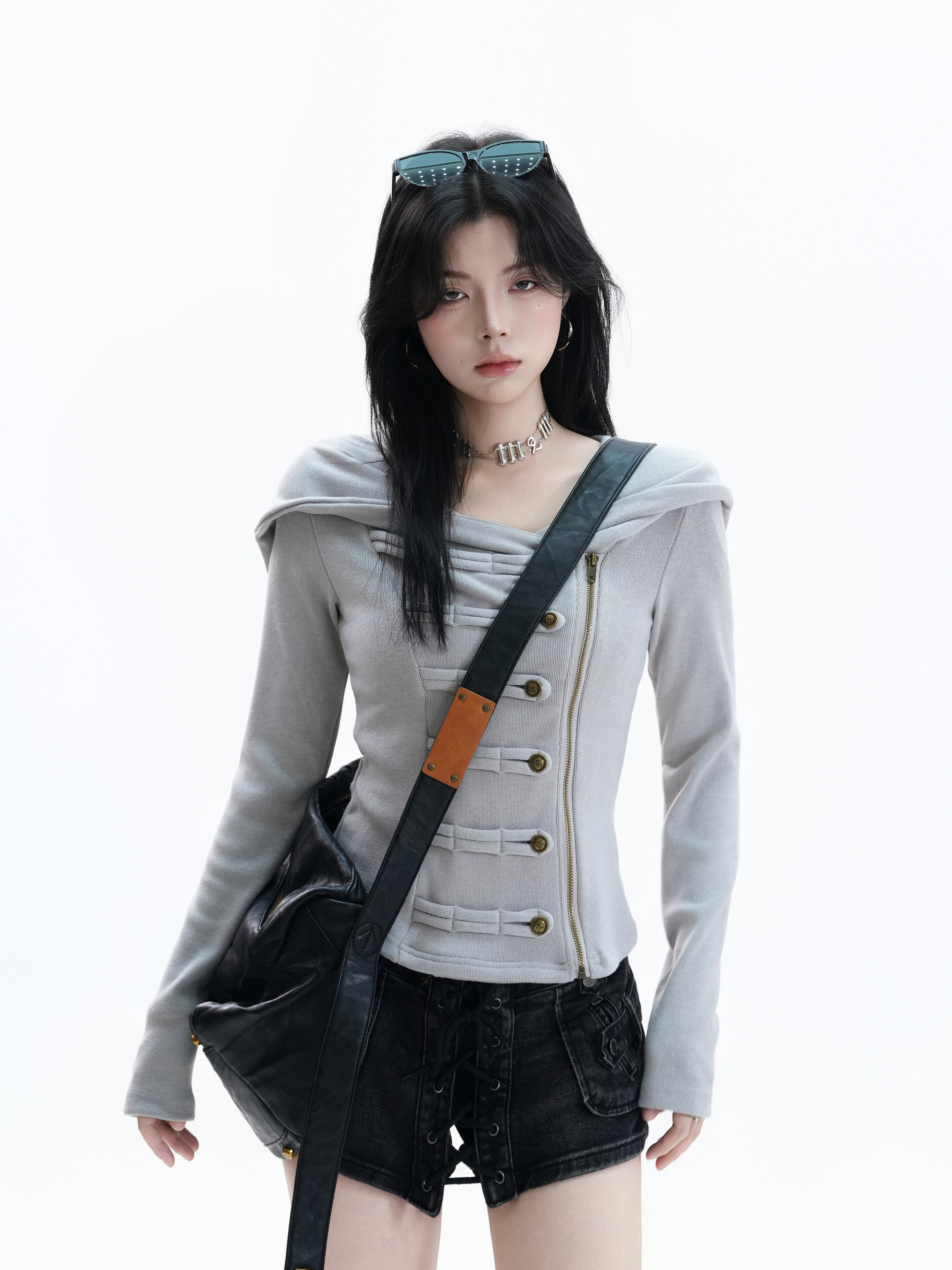 여성후드집업 나폴레옹자켓 슬림 후드 가디건자켓 - 상세 이미지 3