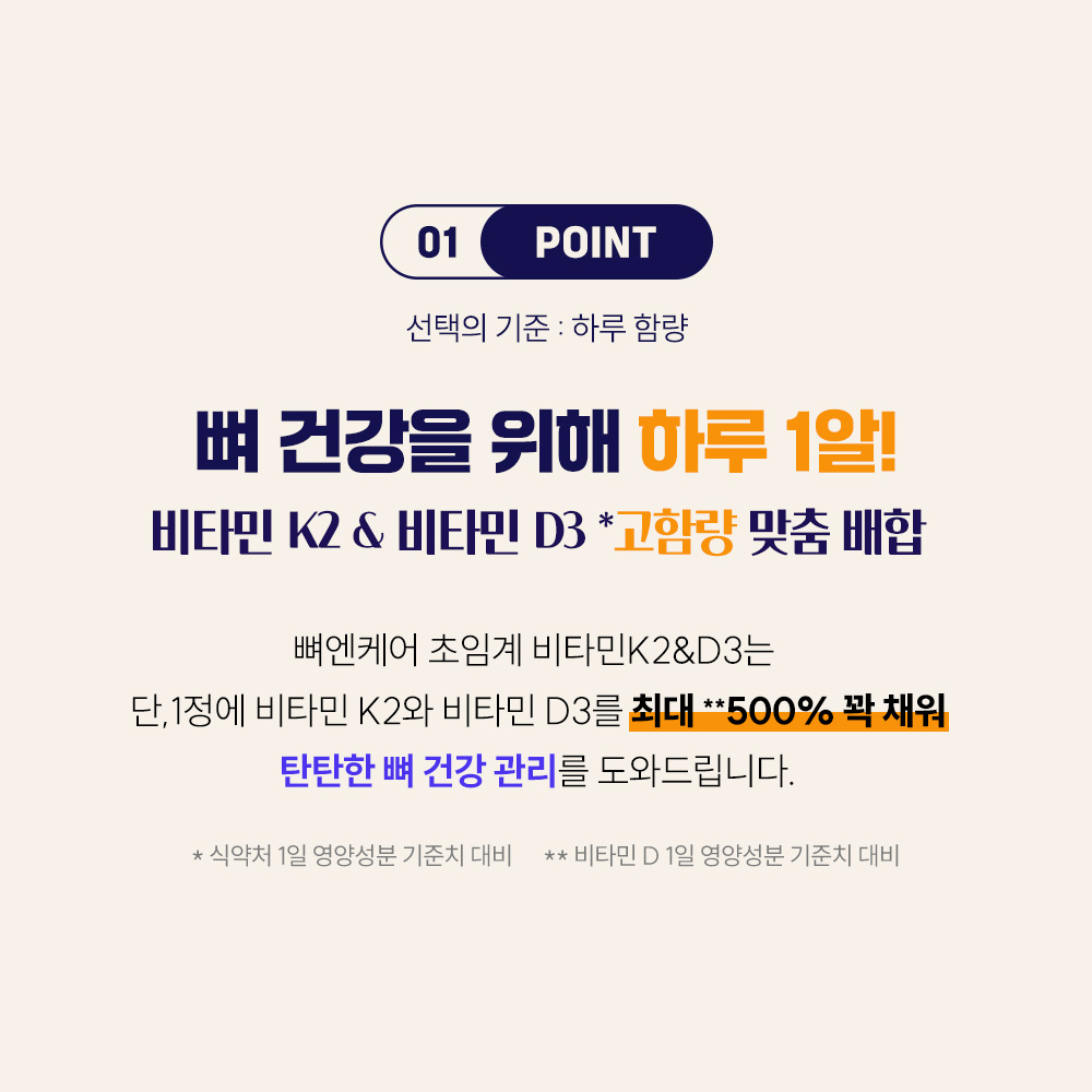 더데이 우리가족 뼈엔케어 초임계 비타민K2 & D3 60정, 1개 - 상세 이미지 2