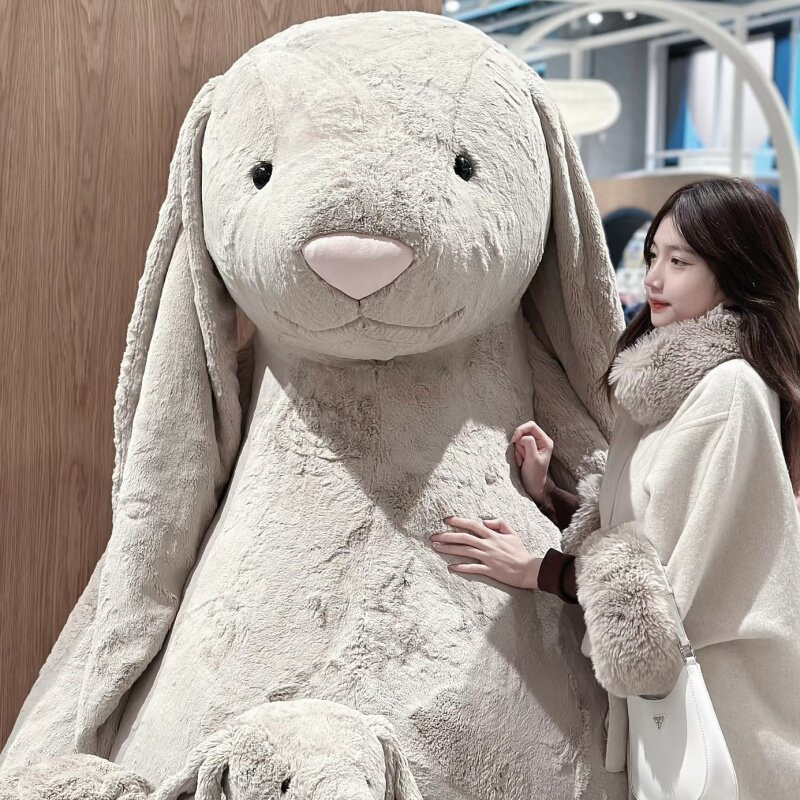 초대형 토끼인형 애착 봉제 인형 쿠션 베개 동물 선물 바디필로우 그레이 특대형 108cm - 상품 이미지