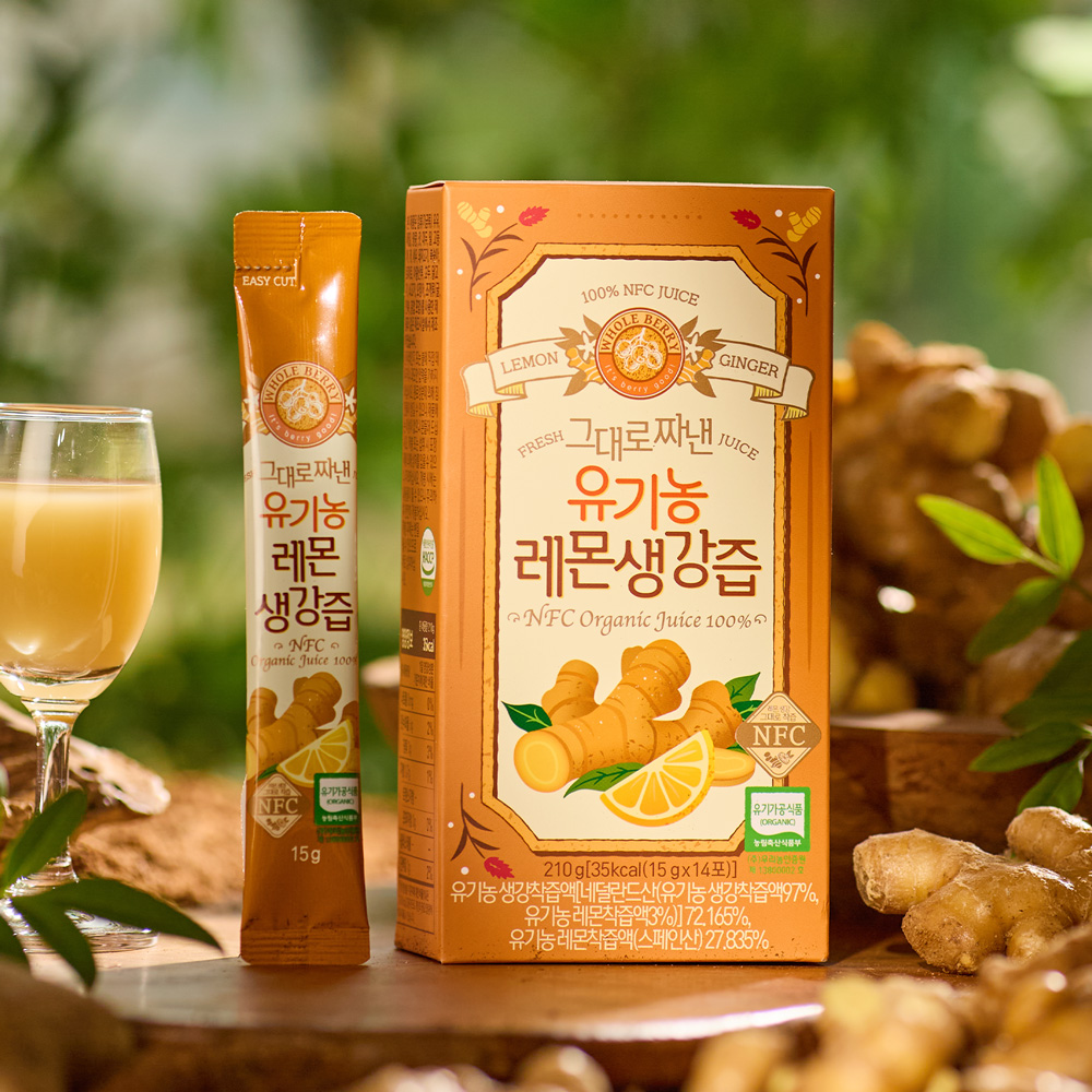 홀베리 그대로 짜낸 유기농 레몬생강즙 15g 14포, 2개 - 상세 이미지 2