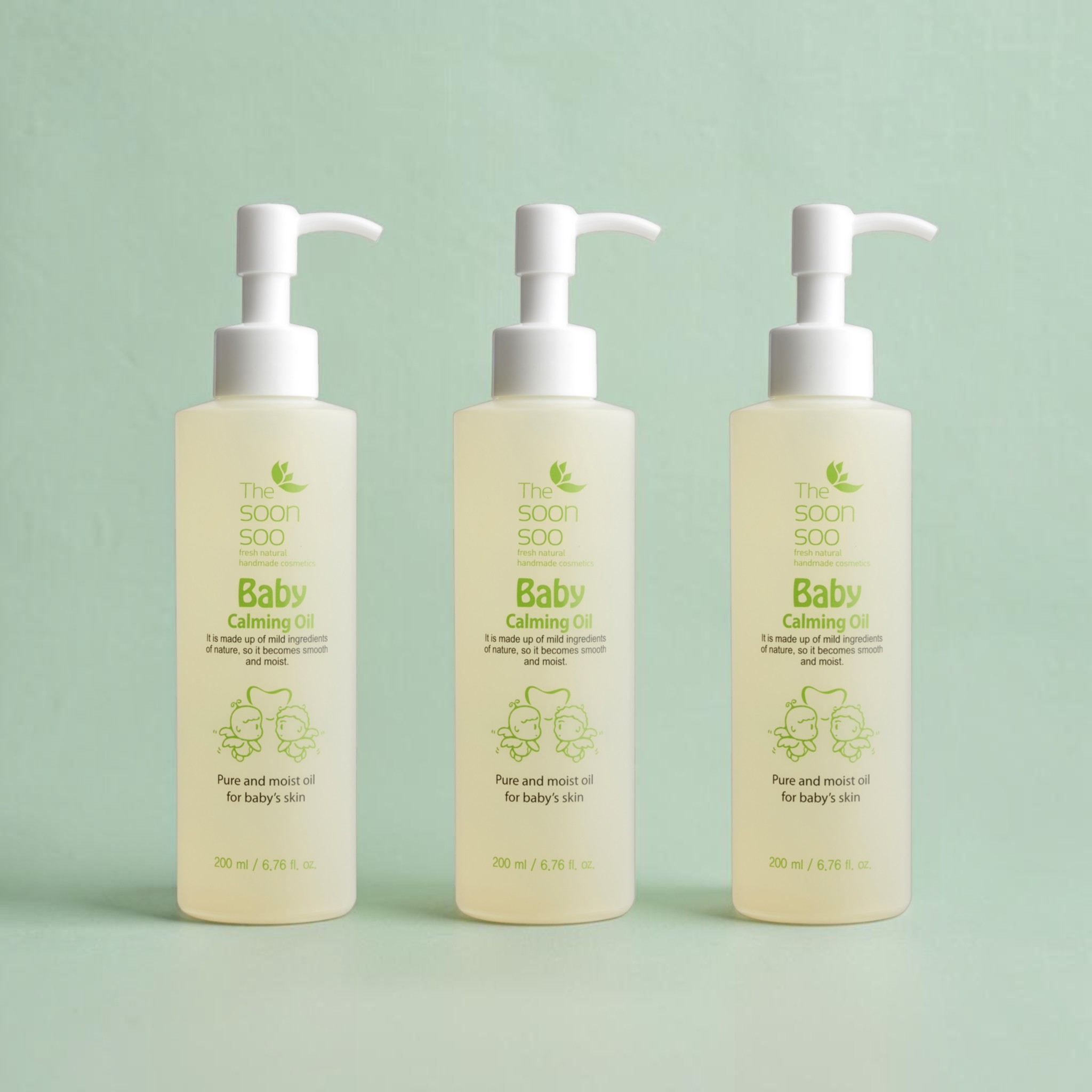 [3개] 더순수 아기 보습 오일 저자극 쭉쭉이 마사지 200ml, 3개