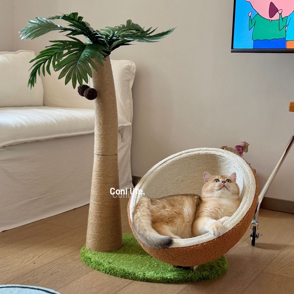 고양이 야자수 스트래쳐 캣타워 코코넛 토이 - 상세 이미지 2