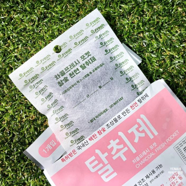 챠콜스토리 차콜프레시 포켓 국내산 백탄 참숯 탈취제 제습제 50g 3개