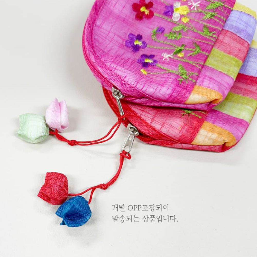 색동동전지갑 한국전통지갑 한복 꽃자수 이미지 6