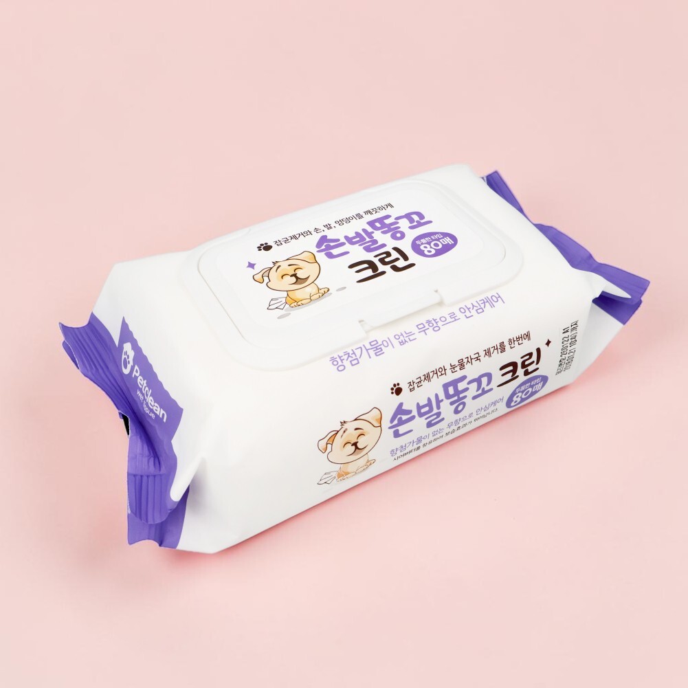 인기픽 애견 물티슈 80매 강아지티슈 반려동물용품 강아지용품 - 상품 이미지