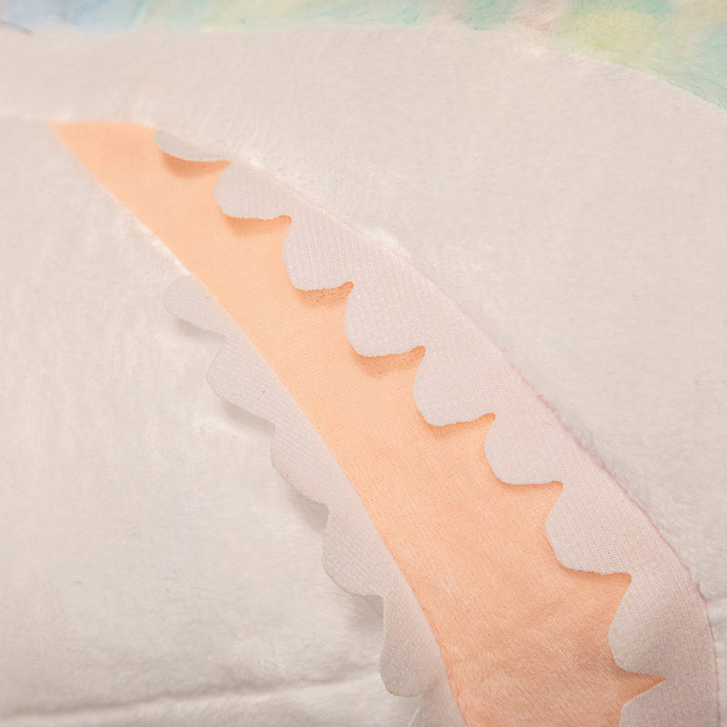레인보우 컬러풀 대형 상어 인형 껴안는 롱 바디필로우 물고기 쿠션 80cm - 상세 이미지 3