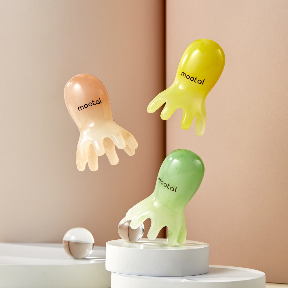 무탈 두피 괄사 마사지 머리 승모근 마사지기 지압 문어 - 상품 이미지