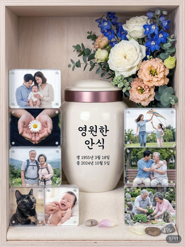 납골당 사진 고화질 출력 아크릴 자석 액자 추모용품 봉안당 꾸미기 1호 4x6cm 이미지 7