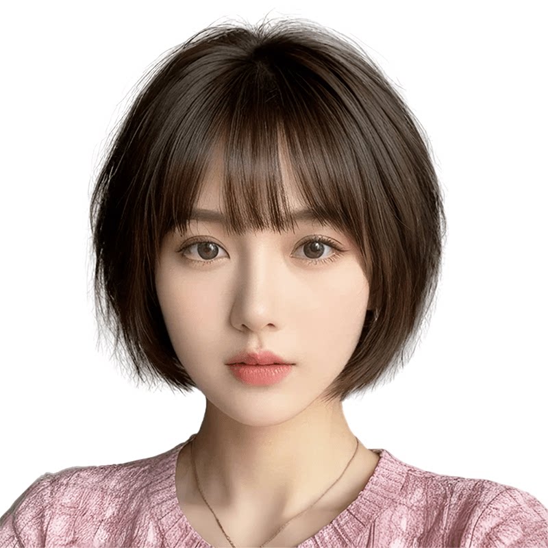 여성 단발 보브컷 항암 가발 숏 탈모 28cm - 상품 이미지