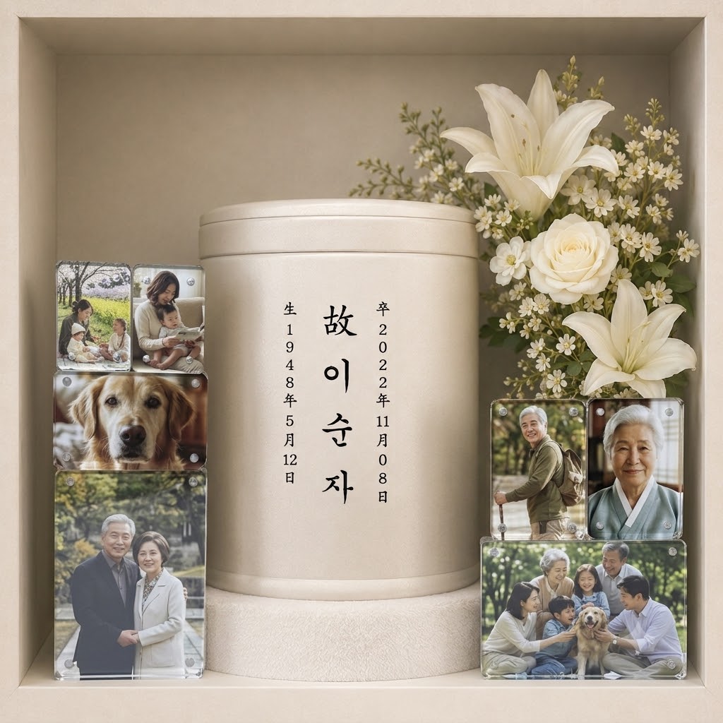 납골당 사진 고화질 출력 아크릴 자석 액자 추모용품 봉안당 꾸미기 1호 4x6cm - 상세 이미지 2
