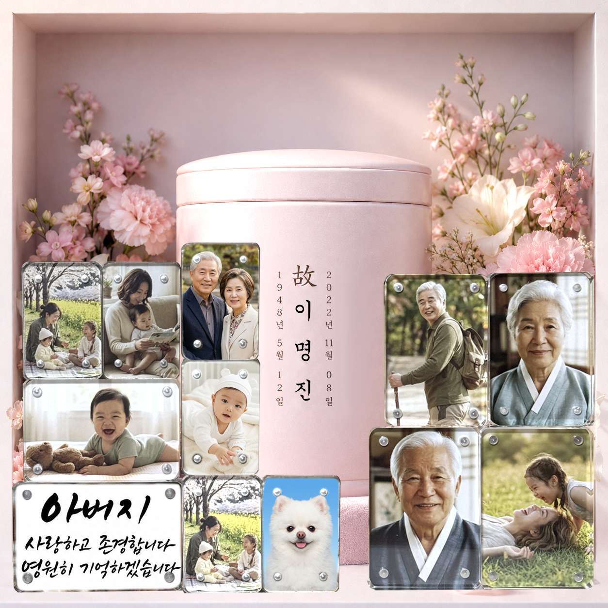 납골당 사진 고화질 출력 아크릴 자석 액자 추모용품 봉안당 꾸미기 1호 4x6cm 이미지 8