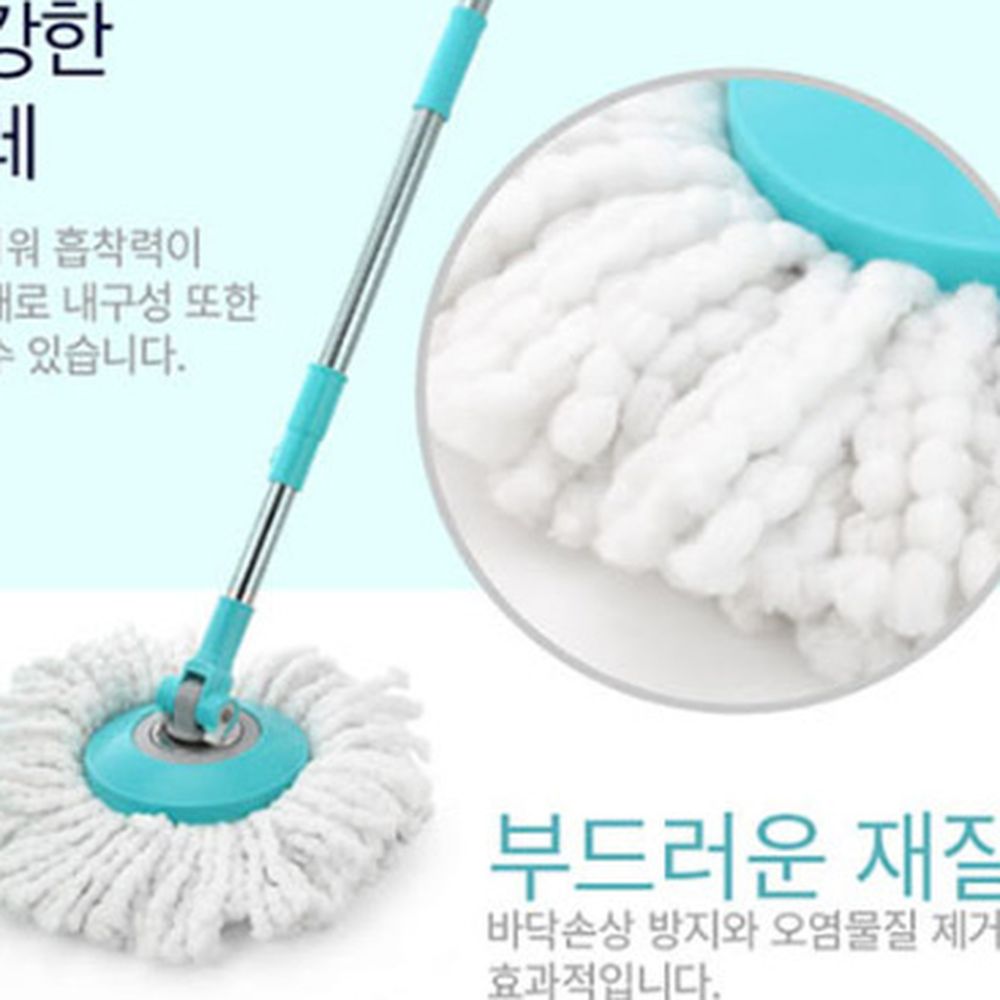 미끄럼방지헤드 스텐봉바닥청소물걸레청소기 키높이조절회전식물걸레 360도회전 - 상세 이미지 2