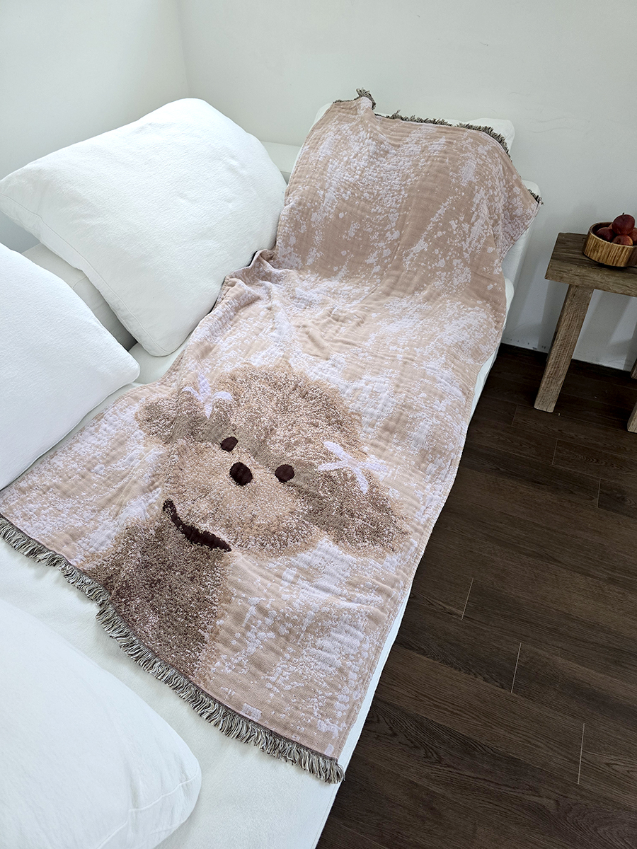 블랑쉬 베어 스케치 4중 거즈 블랭킷 소파커버 상세 이미지 4