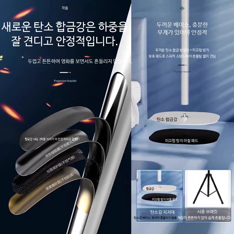 스피커 스탠드 모니터 북쉘프 오디오 거치대 책상용 탁상용 플로어 받침대 철제 우드 호환 데스크탑 모델 블랙 - 상세 이미지 5