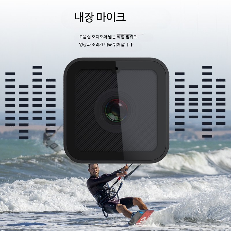 오토바이 자전거 헬멧용 액션캠 고화질 와이파이 연결 방수 촬영 카메라 운전 기록 영상 블랙 - 상세 이미지 2