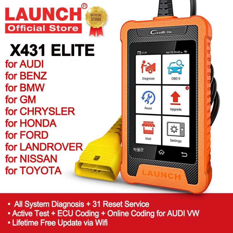 자동차 진단기 차량용 배터리 전압 점검 측정기 스캐너 차량 고장 진단 코드 확인 Elite AUDI 해외 구성 - 상세 이미지 2