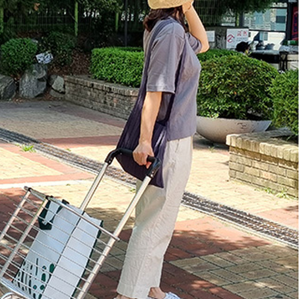 빅사이즈이동식캐리어 초경량짐운반폴딩캐리어 베어링바퀴시장장보기운반카트 360도회전 이미지 6