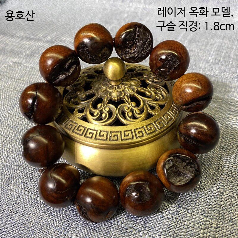 대추나무염주 팔찌 벽조목 소원성취 수제 옥무늬 구슬 1.8mm 남성 번개나무 - 상품 이미지