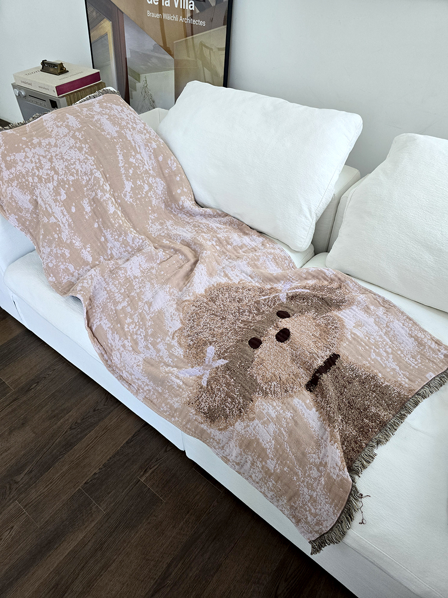 블랑쉬 베어 스케치 4중 거즈 블랭킷 소파커버 상세 이미지 6