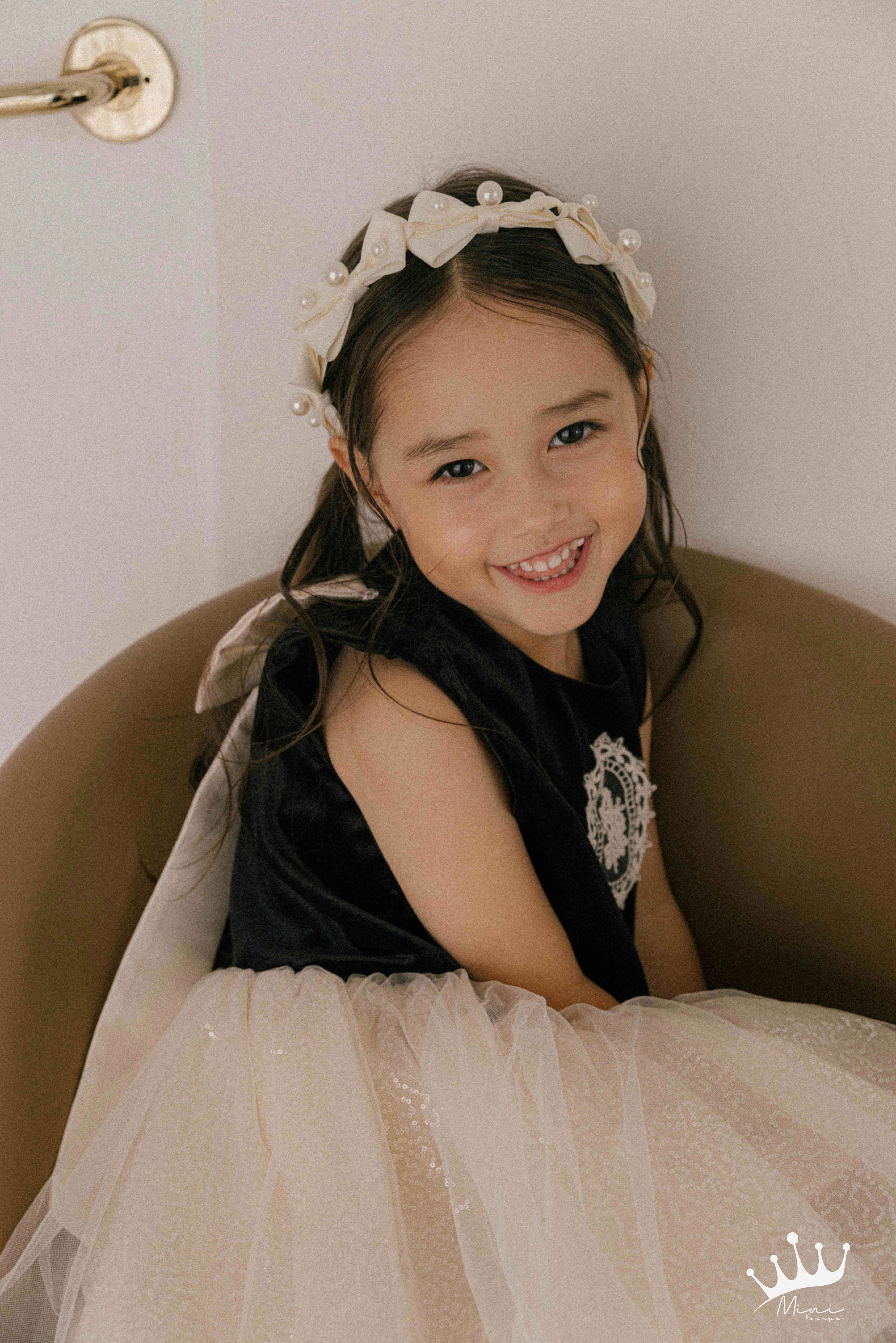 미니레시피 여아 리본 헤어밴드 진주 여아 머리띠 장식 어린이집 생일룩 이미지 8