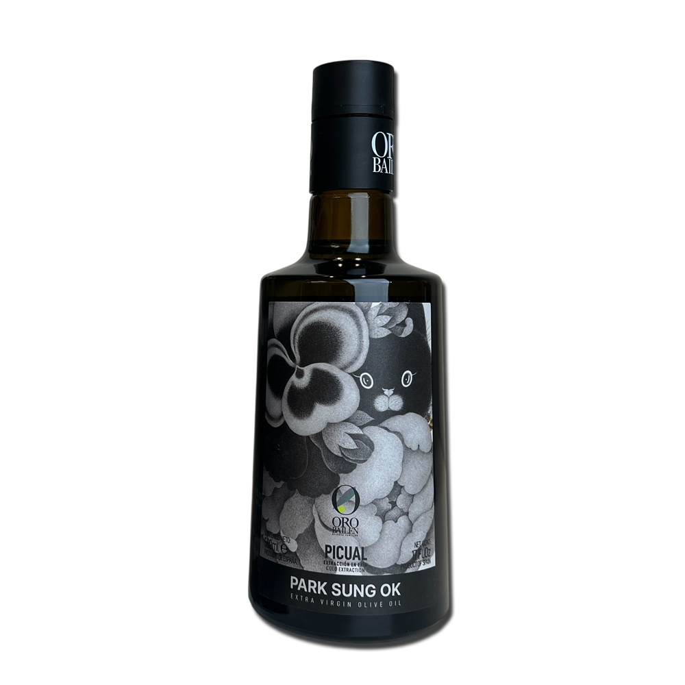 오로바일렌 X 박성옥 아트콜라보 엑스트라버진 올리브오일 피쿠알 500ml - 상품 이미지