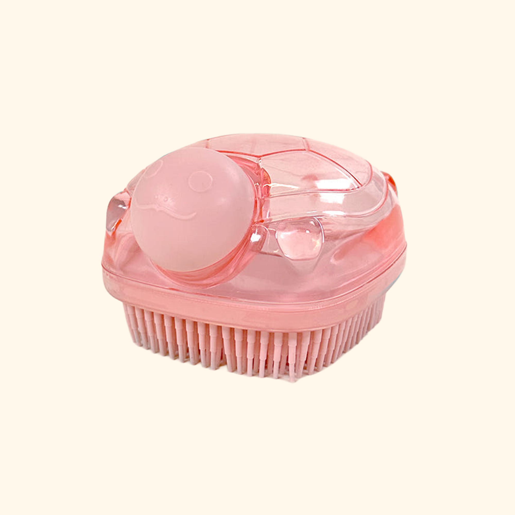 강아지 목욕브러쉬 샤워브러쉬 목욕빗 거북이모양 핑크, FREE(One size) - 메인 이미지