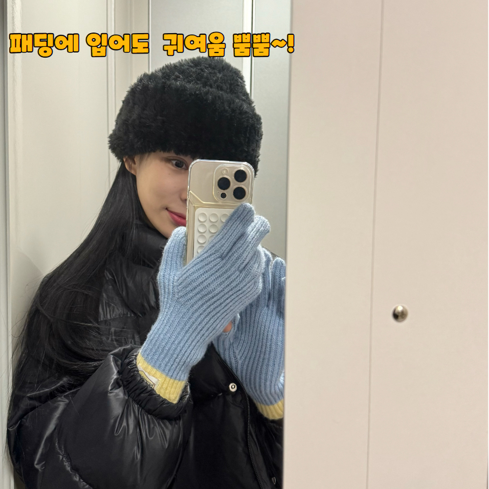 풍성한퍼 겨울여행룩 샤프카모자 도톰한두께 데이트코디 퍼비니모자 귀달이모자 방한비니 - 상세 이미지 2