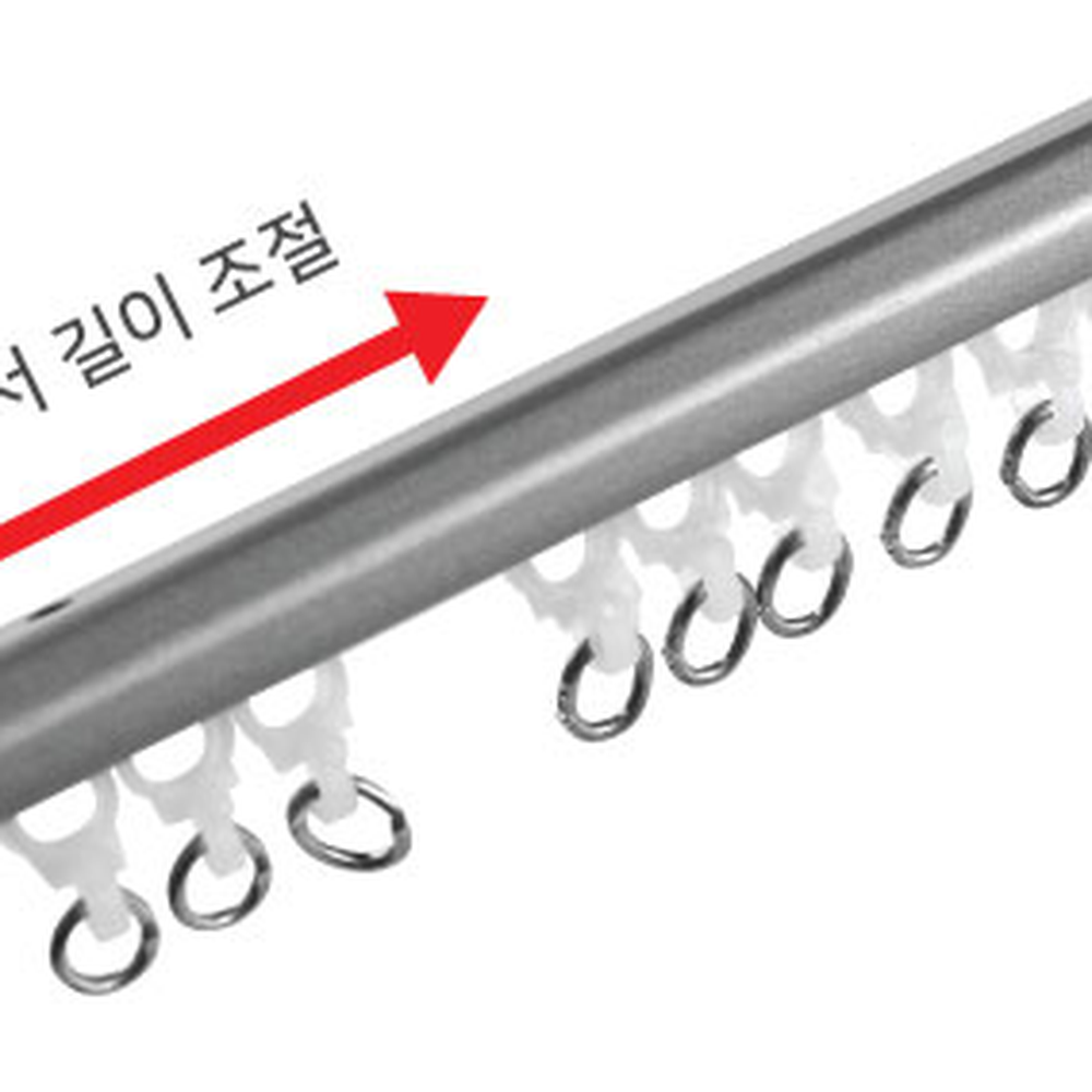 길이조절창문설치커튼레일 롤러식레일커튼봉 나사포함창문인테리어 2단 - 상세 이미지 3