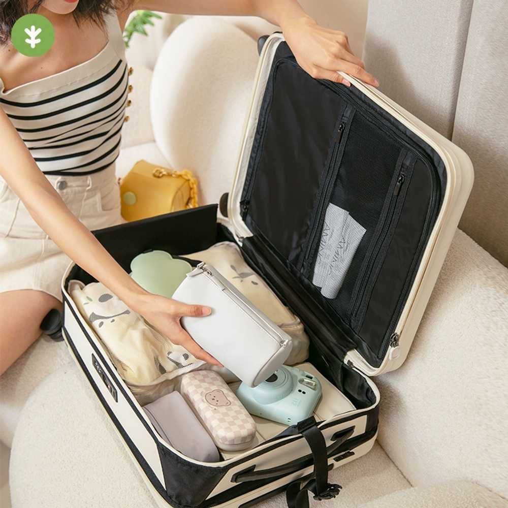 J2K 접이식 폴딩 간편 보관 캐리어 여행 휴가 가방 20인치 기내용-접이식 블루 - 상세 이미지 3