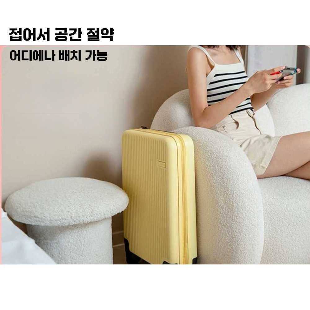 J2K 접이식 폴딩 간편 보관 캐리어 여행 휴가 가방 20인치 기내용-접이식 블루 - 상세 이미지 2
