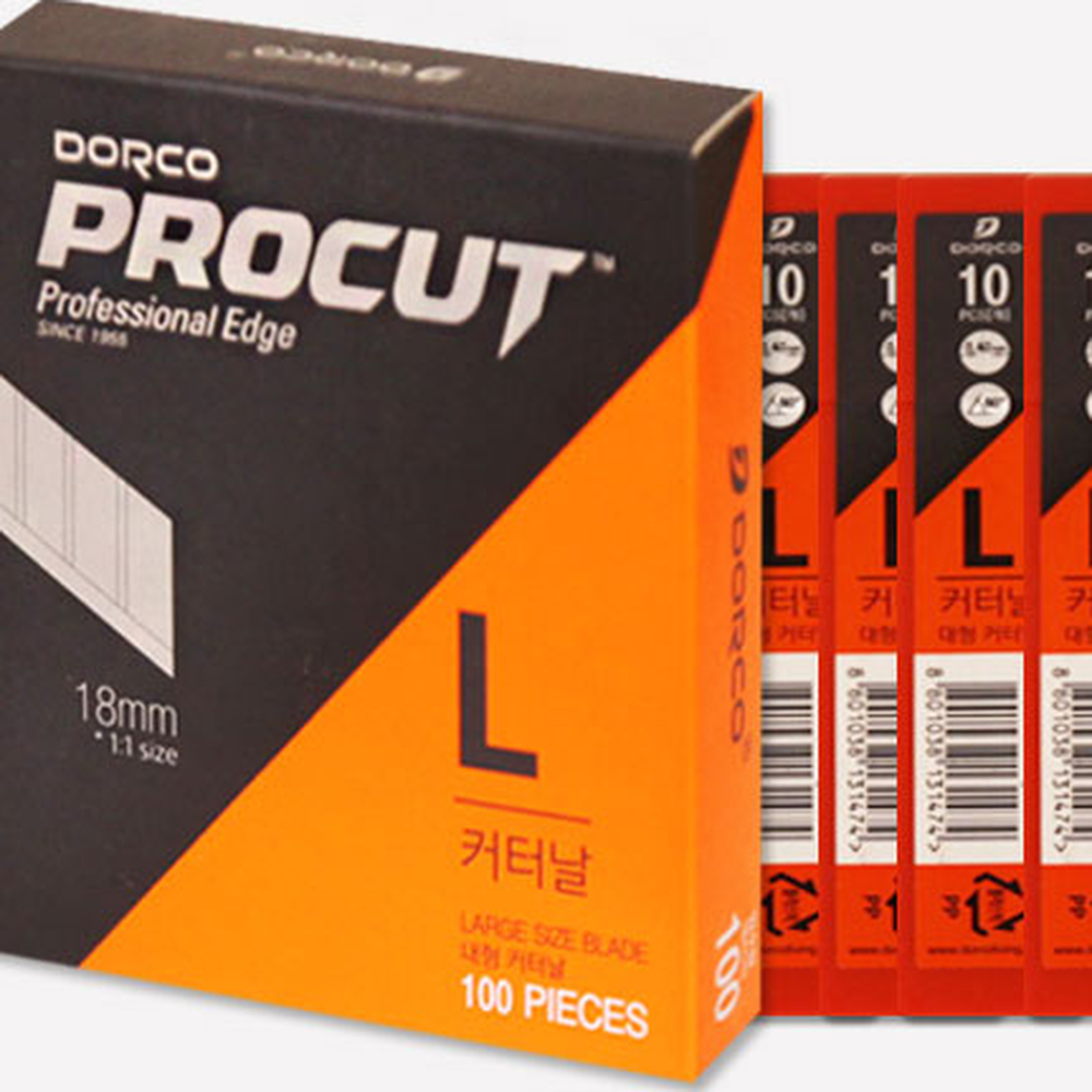 도루코칼날교체커터날 탄소공구강정밀재단교체날 베이직사무실용칼날리필 100x18mm 100개입 - 상세 이미지 3