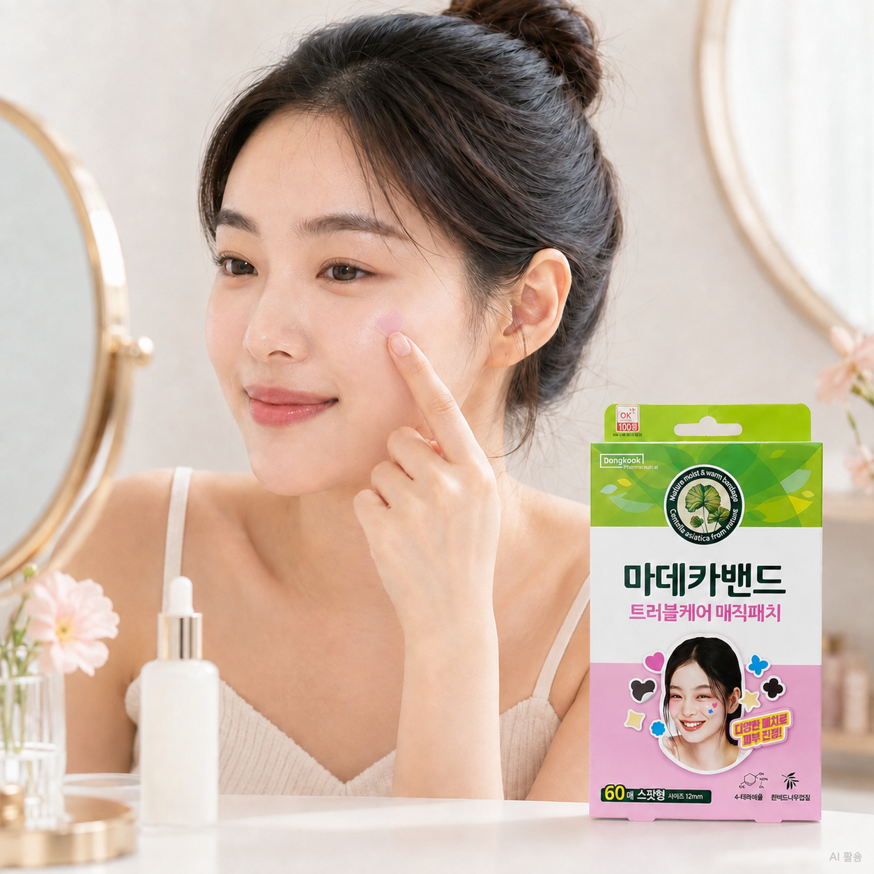 마데카밴드 트러블케어 84매입 여드름패치 뾰루지 스팟 재생 테이프 마데카솔 습윤밴드 겔 - 메인 이미지