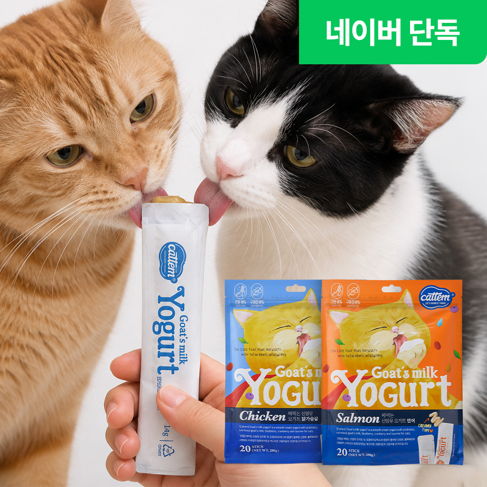 1+1 짜먹는 캣템 유산균 고양이 간식 츄르타입 닭+연어 20P(280g) 2개 - 상품 이미지