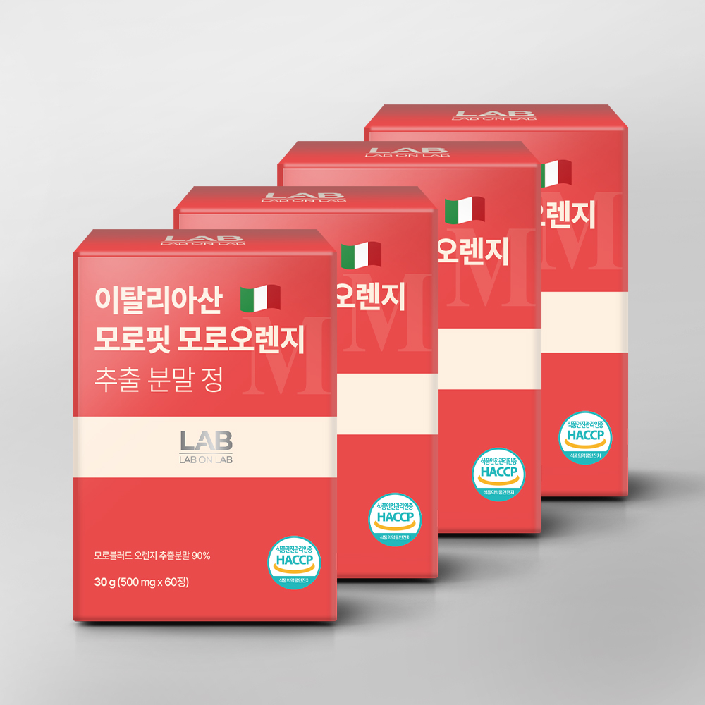 랩온랩 이탈리아산 모로핏 모로오렌지 추출 분말 모로실 C3G 60정, 4개 - 상품 이미지