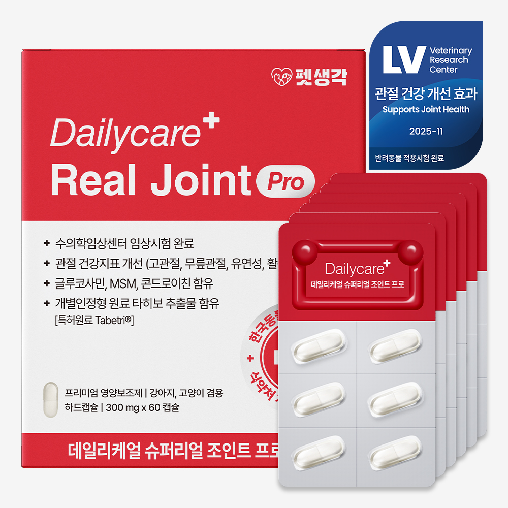 펫생각 조인트프로 강아지 관절 영양제 칼슘 고관절 슬개골 탈구 연골 근력 60정, 1개 - 메인 이미지