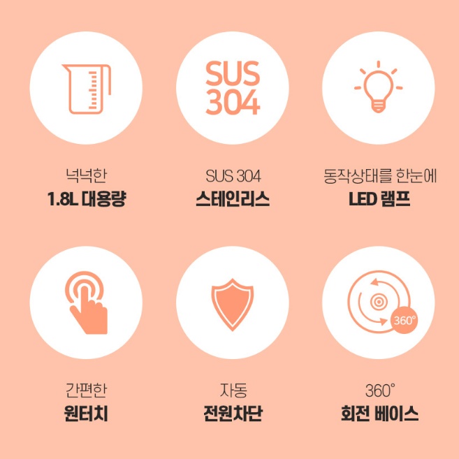 글라스 무선 전기포트 1.8리터 가정용 원터치 유리 커피포트 이미지 7