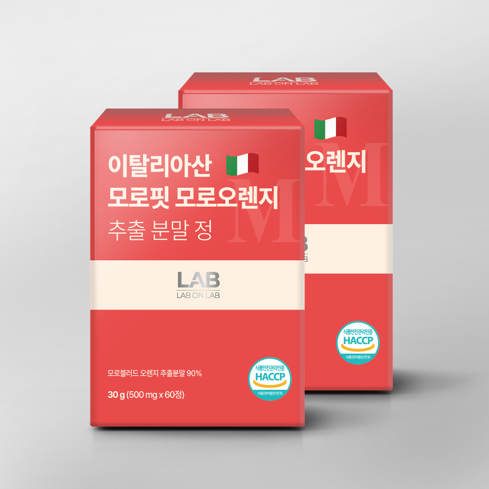 랩온랩 이탈리아산 모로핏 모로오렌지 추출 분말 모로실 C3G 60정, 2개 - 상품 이미지