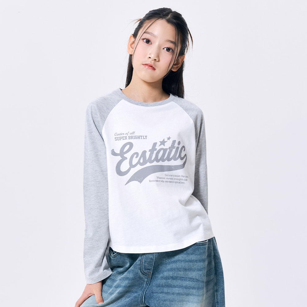 더데이걸 코디좋은 그래픽 라그란 티셔츠 TGLA26802 - 상품 이미지