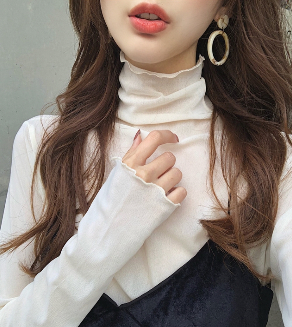 G124797_시스루 폴라 블라우스 긴팔티 - 상세 이미지 2