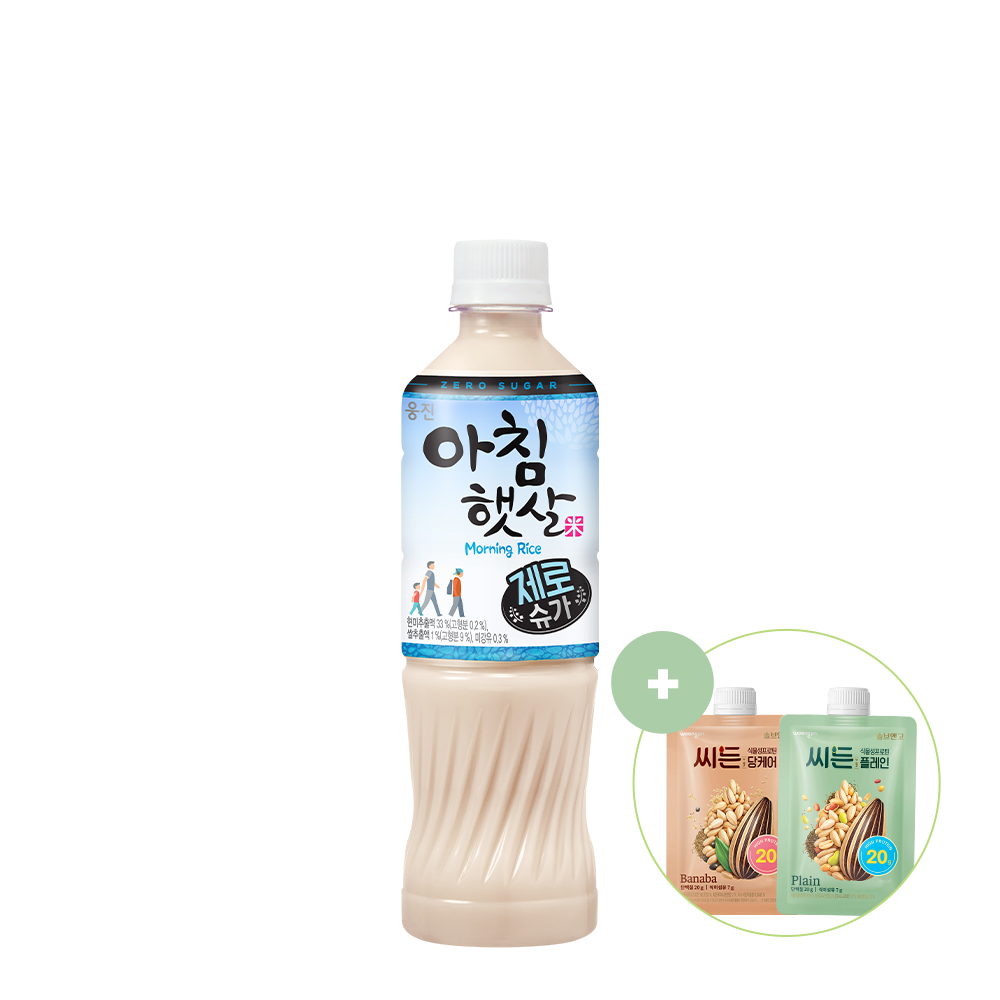 아침햇살 제로슈가 500mL 20개+씨든 식물성 프로틴 플레인 1입,당케어 40g 1입 증정 - 상품 이미지