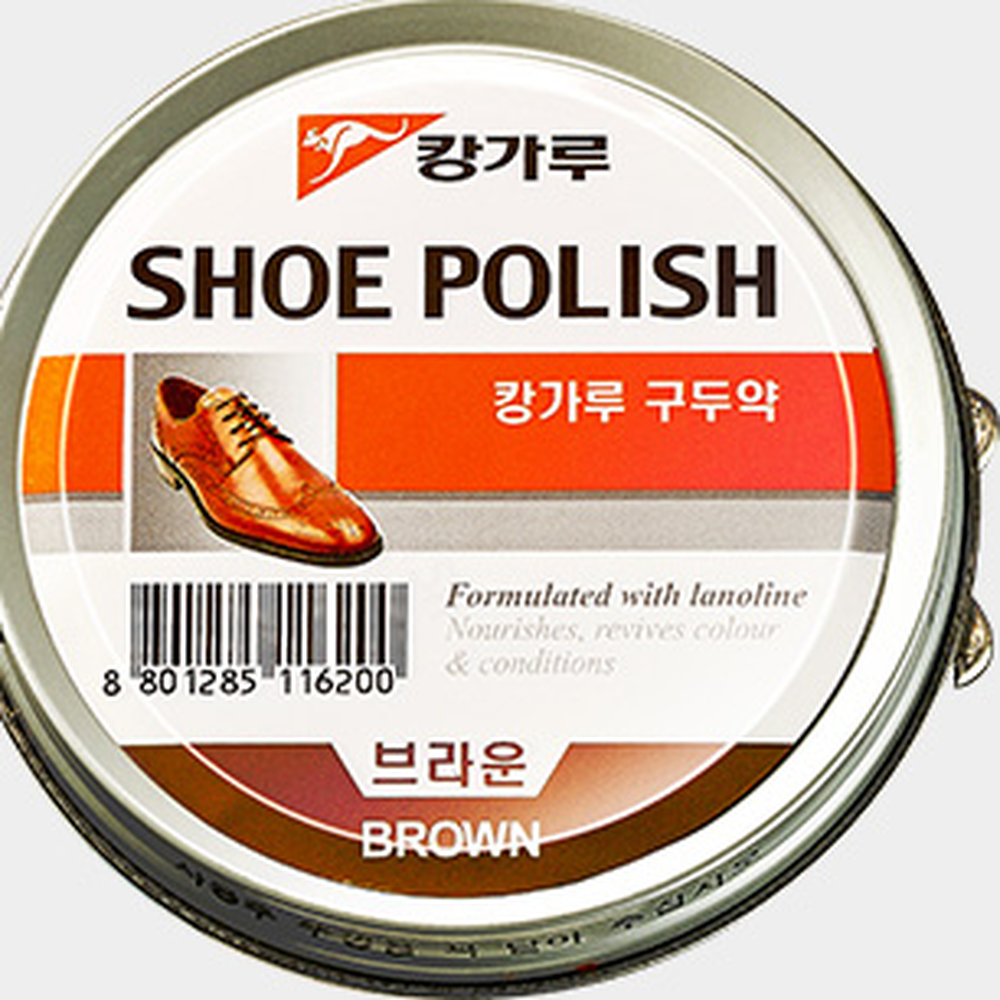브라운컬러광택용고체구두약 가죽보호보습용구두광택제 스펀지일체형가죽케어슈폴리쉬 100g - 상세 이미지 3