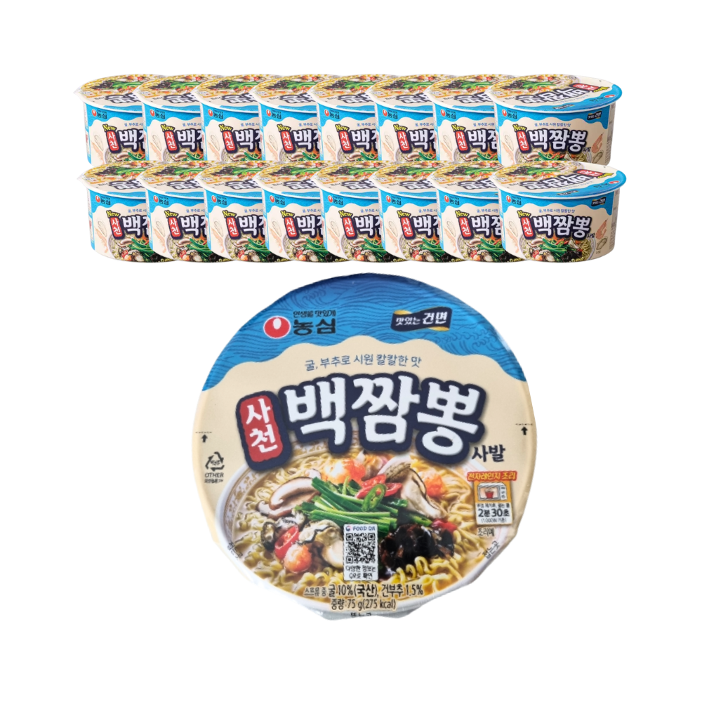농심 사천백짬뽕 사발면 75g x16개 컵라면 - 상품 이미지