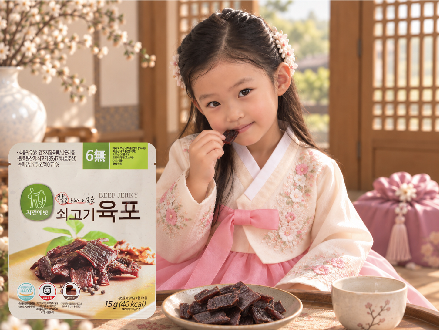 속이 편한 자연애벗 국내유일 특허 발효 쇠고기 육포 15g, 42개 - 상세 이미지 4