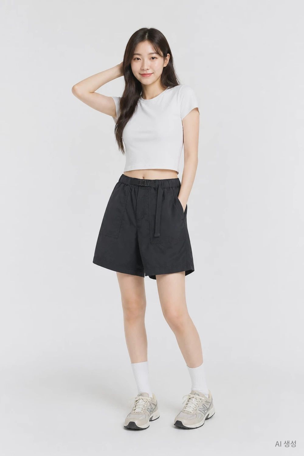 무신사스탠다드 블랙 여자 26인치 반바지 O4382 - 상품 이미지