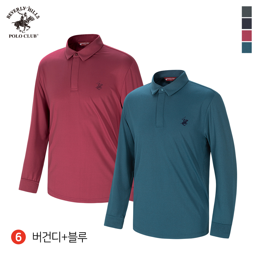 똑딱이 카라 긴팔 2PACK 남성 초경량 국내생산 티셔츠 비버리힐즈폴로클럽 이미지 7